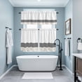 thumbnail image 3 of Black Grey Striped Kitchen Curtains Sets for Windows 24 Inch Length, Modern Farmhouse Stripes Rod Pocket Window Treatments Tier Curtains and Valances Set for Bedroom/Bathroom, 3 of 8