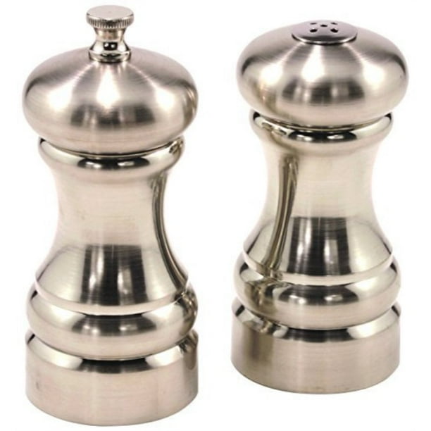 Olde Thompson 4.5 Columbia Brushed Nickel Plated Pepper Mill and Salt