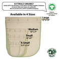 thumbnail image 4 of Simple Ecology Organic Cotton Fine Mesh Reusable Straining Bags - Coffee Filter Set of 2 (M, S) (cold brew coffee strainer, pour over coffee filter), 4 of 6