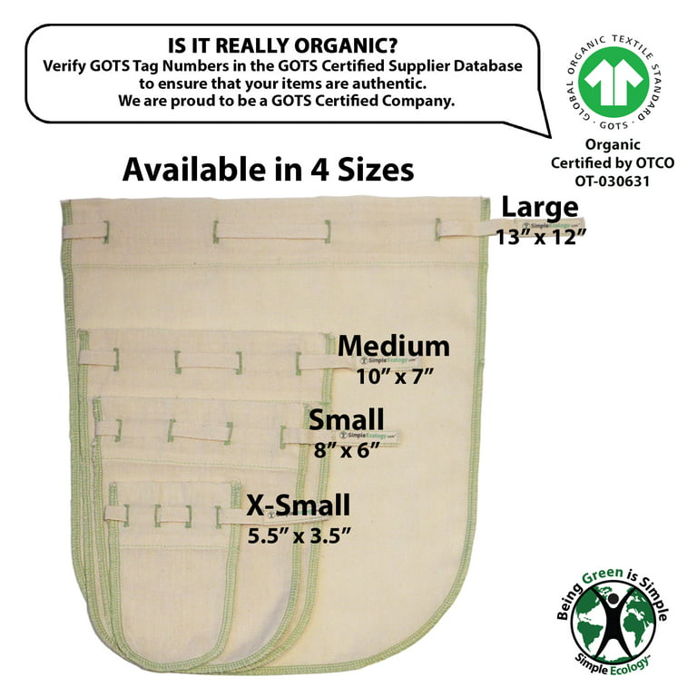 Organic Cotton Reusable Nut Milk, Coffee, & Tea Straining Bags — Simple  Ecology