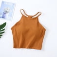 thumbnail image 2 of Camiseta sin mangas con hombreras de color liso para mujer - Sujetador de algodón con tirantes finos y cuello colgante, tallas S-XL, 2 of 3