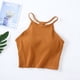 thumbnail image 2 of Camiseta sin mangas con hombreras de color liso para mujer - Sujetador de algodón con tirantes finos y cuello colgante, tallas S-XL, 2 of 3