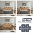 thumbnail image 5 of TSOVTHRID Fall Reclining Loveseat Slipcovers, 6-Piece Soft Stretch Sofa Cover, 2 Seat Washable Loveseat Recliner Covers for Dogs Cats, Pumpkin Sunflower Maple Leaf Print, 5 of 7