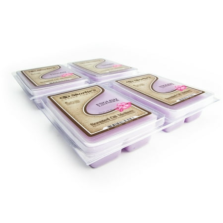 Pure English Lavender Wax Melts Bulk Pack - 4 Highly Scented Bars - Made With Essential & Natural Oils - Flower & Floral Air Freshener Cubes Collection
