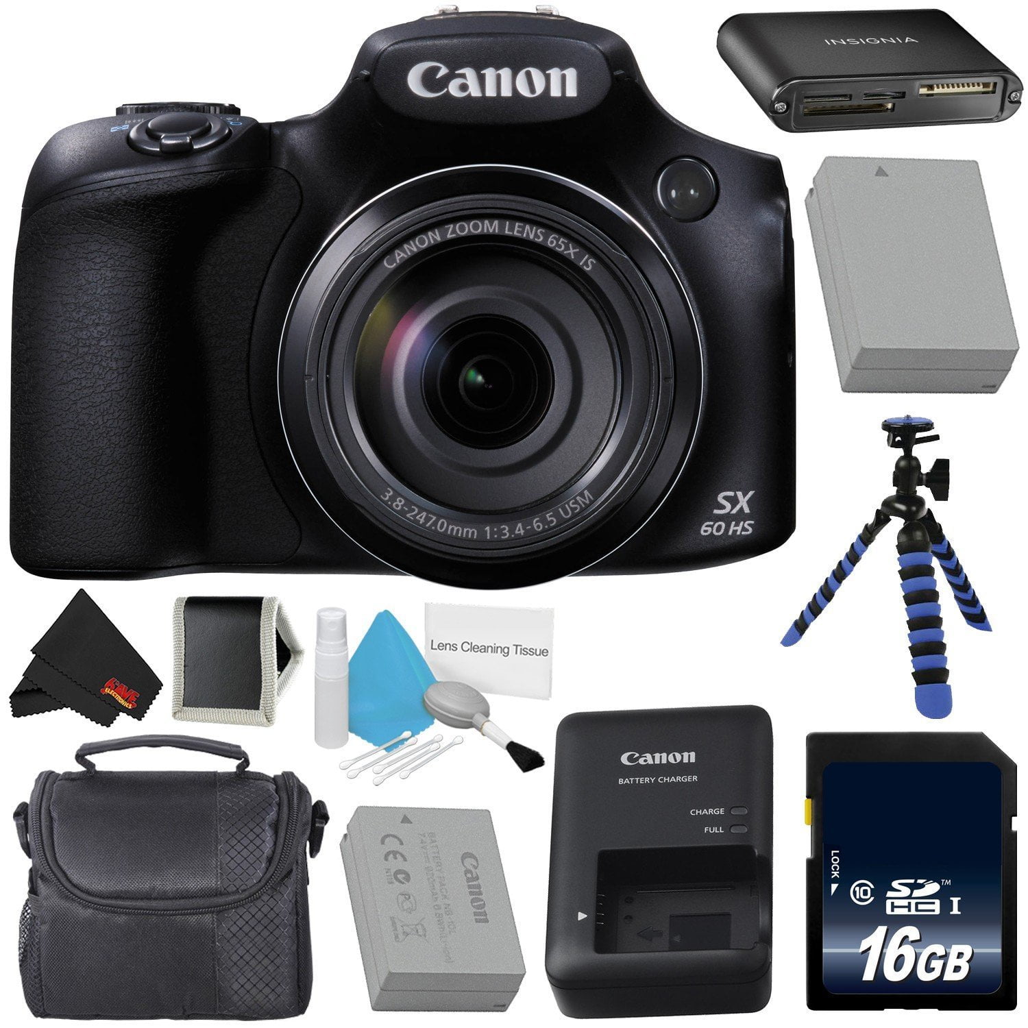 Canon PowerShot SX60 HS Digital Camera 9543B001 International Model (No warranty) + NB10L