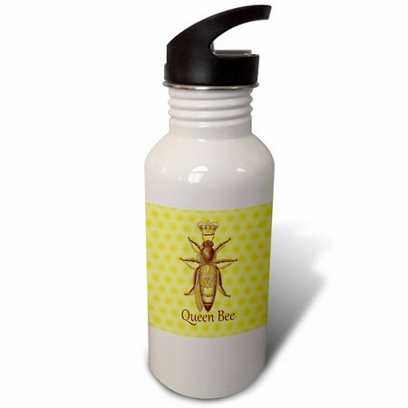 

Stately Queen Bee with Royal Crown over Yellow Honeycomb 21 oz Sports Water Bottle wb-219442-1