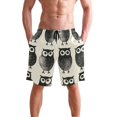 thumbnail image 2 of Men's Short Pants Beach Pants Men's Beach Shorts Short Pants Quick Drying Pants Lightweight and Breathable Fashionable and Unique S Black Owl, 2 of 8