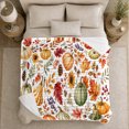 thumbnail image 5 of Rustic Harvest Pumpkin Autumn Foliage Pattern Watercolor Style, Cozy Festive Scene, Warm Flannel Blanket for Living Room and Family Room, Garden Lovers Thanksgiving Gift, Festive Home Decor, 5 of 9