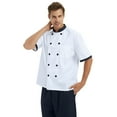 thumbnail image 2 of TopTie Unisex Short Sleeve Chef Coat Jacket, Black and White, 2 of 6