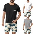 thumbnail image 1 of JDQJBZ Mens Casual Set 2 Piece Outfits Print Short Sleeve Crew Neck Tee Drawstring Shorts, 1 of 5
