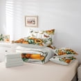 thumbnail image 5 of Manfei Autumn Pumpkin Bedding Twin Size, Vibrant Sunflower Bed Set, Rustic Farmhouse Reversible Bedding Sets Twin Size, Breathable Bedroom Decorative, 7pcs, 5 of 7