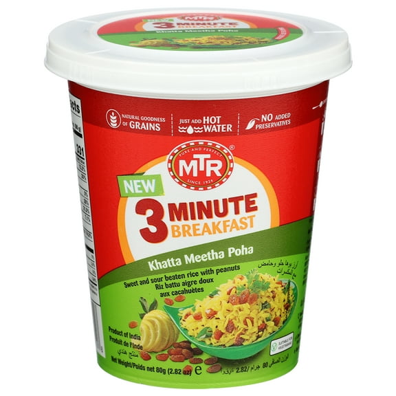 MTR brand, Khatta Meetha Poha Breakfast Cups, 2.82 oz