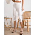 thumbnail image 4 of Women's Plus Size Solid Split Hem Capri Leggings, 4 of 10