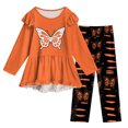 thumbnail image 3 of Gubotare Teen Girl Outfits Sets Adorable Girls' Top & Pants Set Slim Fit Pants Long Sleeve Sweatshirt School and Daily Wear Size 11-12 (Orange,11-12 Years), 3 of 7