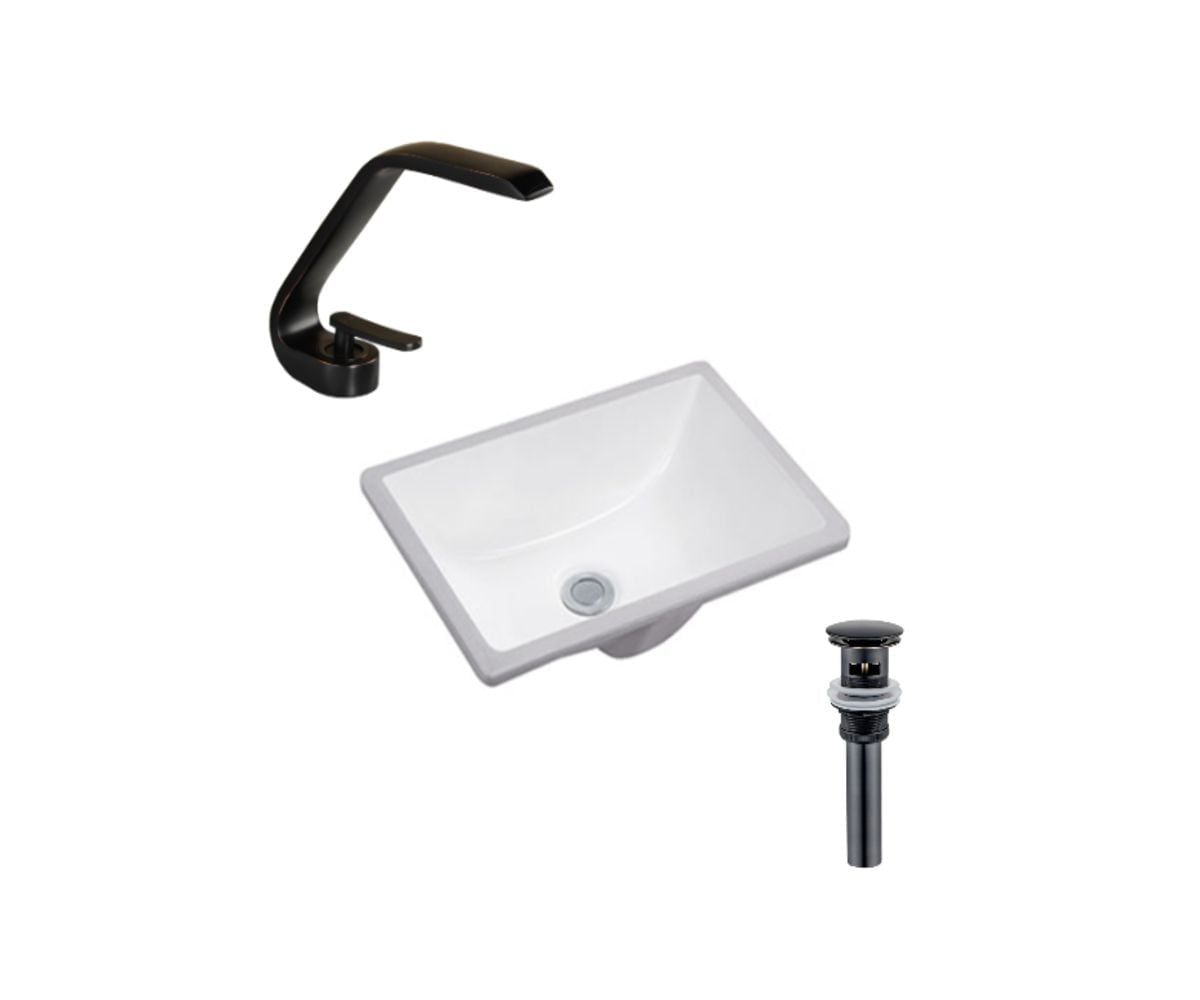 DROP Bath and Kitchen DR091102 Undermount Bathroom Sink Set