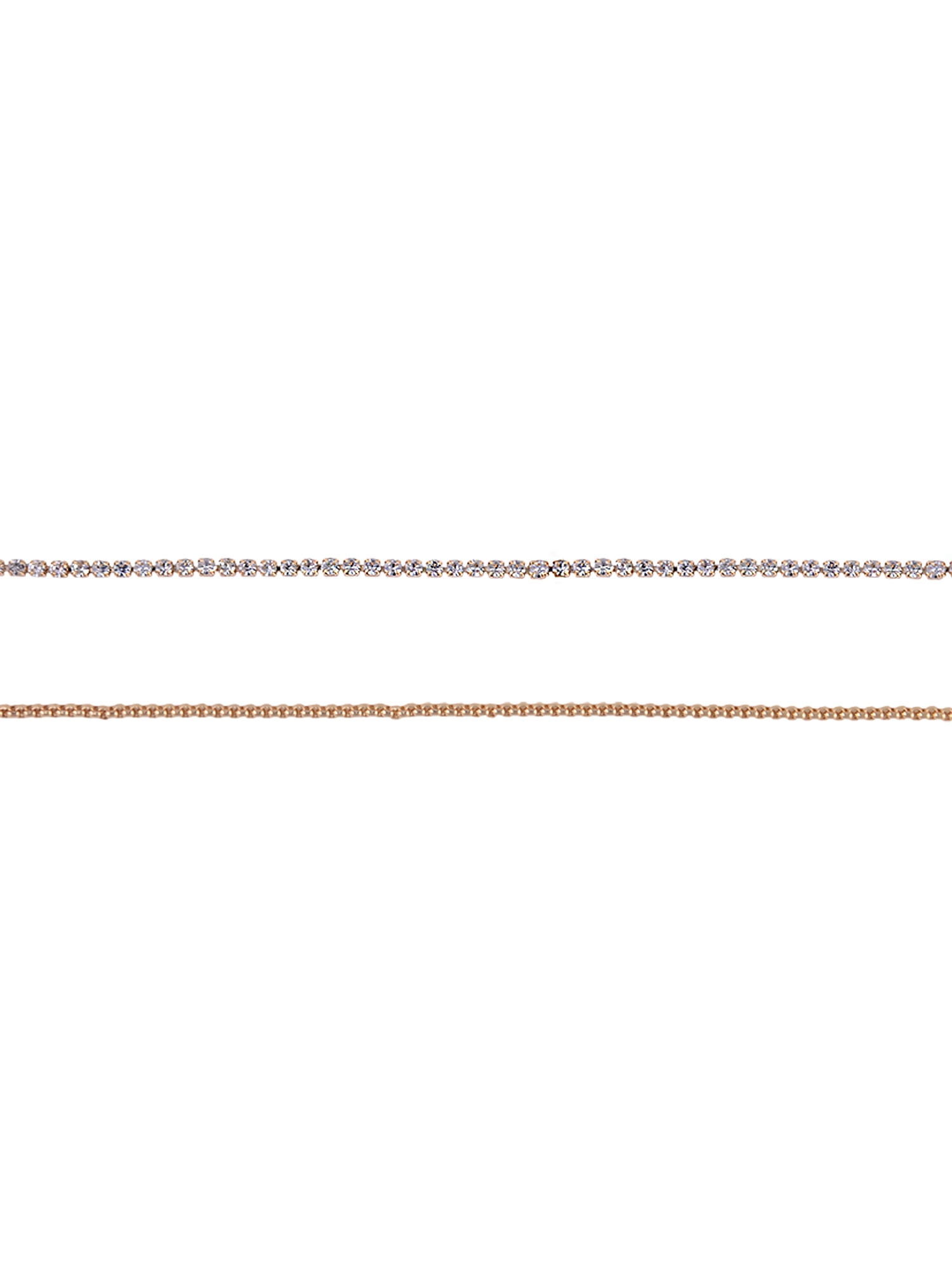 Time and Tru Goldtone 2-Row Rhinestone and Initial "R" Necklace