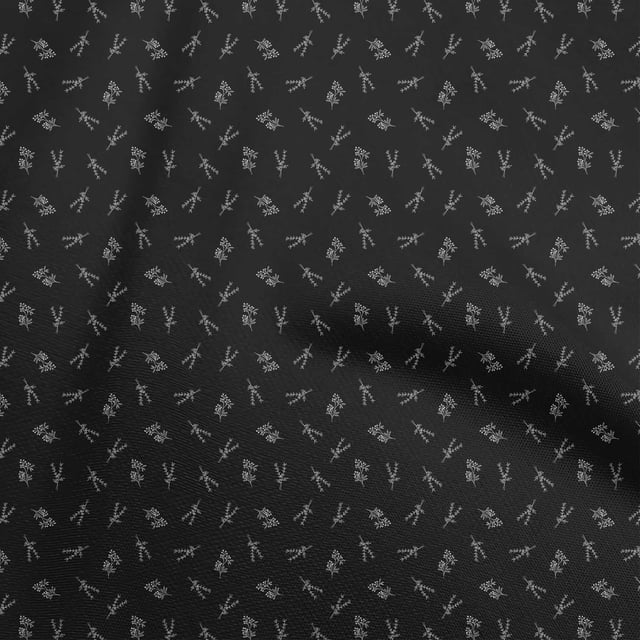 oneOone Velvet Black Fabric Plants In Vase Craft Projects Decor Fabric Printed By The Yard 58 Inch Wide