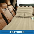 thumbnail image 3 of Colchón de aire para automóvil, tapete para dormir 50.39"x30.31"x5.91", cama de colchón de aire para el asiento trasero con almohadas color beige, 3 of 6