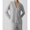 thumbnail image 2 of Gap GapBody Women's 2-Pc. Notched-Collar Long-Sleeve Pajamas Set - Grey Large, 2 of 5
