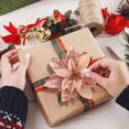 thumbnail image 5 of Christmas Flower Ornaments, Artificial Poinsettia Flowers With Glitter Finish, Light Pink Velvet Floral Decorations For Christmas Tree Wreath Garland Mantel Holiday Decor, 5 of 8