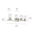 thumbnail image 4 of 45498NICLR Kichler Lighting Crosby - 4 Light Bath Vanity-8.75 Inches Tall and 31.25 Inches Wide-Brushed Nickel Finish-Clear Glass Color, 4 of 4