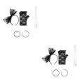 thumbnail image 2 of Ounissouiy 1 Set Fancy Dress Costume Lace Outfits Headband Special Cosplay Clothing Clothes Accessories Fishnet 80s Women Gloves estilo2 2Conjunto, 2 of 6