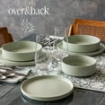 thumbnail image 6 of over&back 16-Piece Stackable Dinnerware Dish Set - Stoneware Dishes - Includes 4 Dinner Plates, 4 Salad Plates, 4 Cereal Bowls, and 4 Dinner Bowls - All-Occasion Place Settings - Semi-Matte Sage, 6 of 11