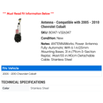 thumbnail image 2 of Antenna - Compatible with 2005 - 2010 Chevy Cobalt 2006 2007 2008 2009, 2 of 2