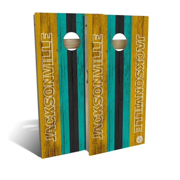 Skip's Garage | Jacksonville Football Cornhole Board Set | Includes Boards & Bags | Choose Your Size & Accessories