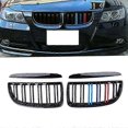 thumbnail image 2 of For BMW E90 E91 M Grill Car Front Grille Kidney Double Slat Gloss Black 3 Series 323I 328I 335I 330I 325I 2005-2008 ABS Grilles, 2 of 5