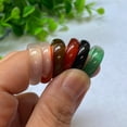 thumbnail image 2 of Anillo de ágata blanca anillo redondo calcedonia roja verde negra modelo run Jade, 2 of 6