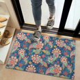 thumbnail image 2 of Bohemian Retro Floral Non-Slip Entryway Door Mat,Boho Indoor Decor Durable Low Plush Door Mat,Washable Welcome Rug for Patio Hallway Home Decor 20x32 Inches, 2 of 7