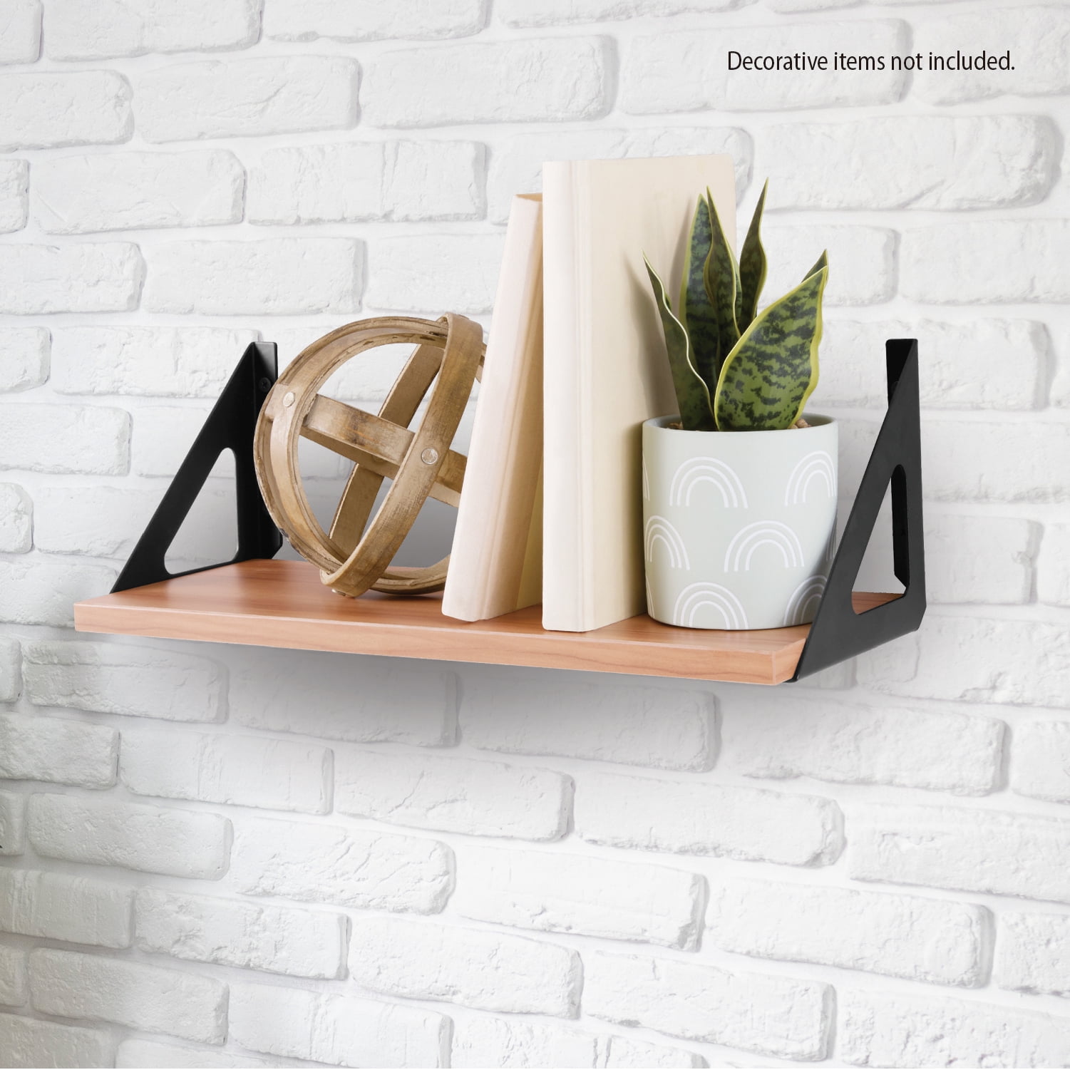 Hyper Tough Brown Shelf Kit with Brackets and Mounting Hardware, 15-3/4" x 6", 2-Pack