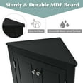 thumbnail image 5 of Euroco Corner Bathroom Storage Cabinet with Doors and Adjustable Shelves, MDF Freestanding Cabinet for Small Spaces, Waterproof Finish,, 5 of 9