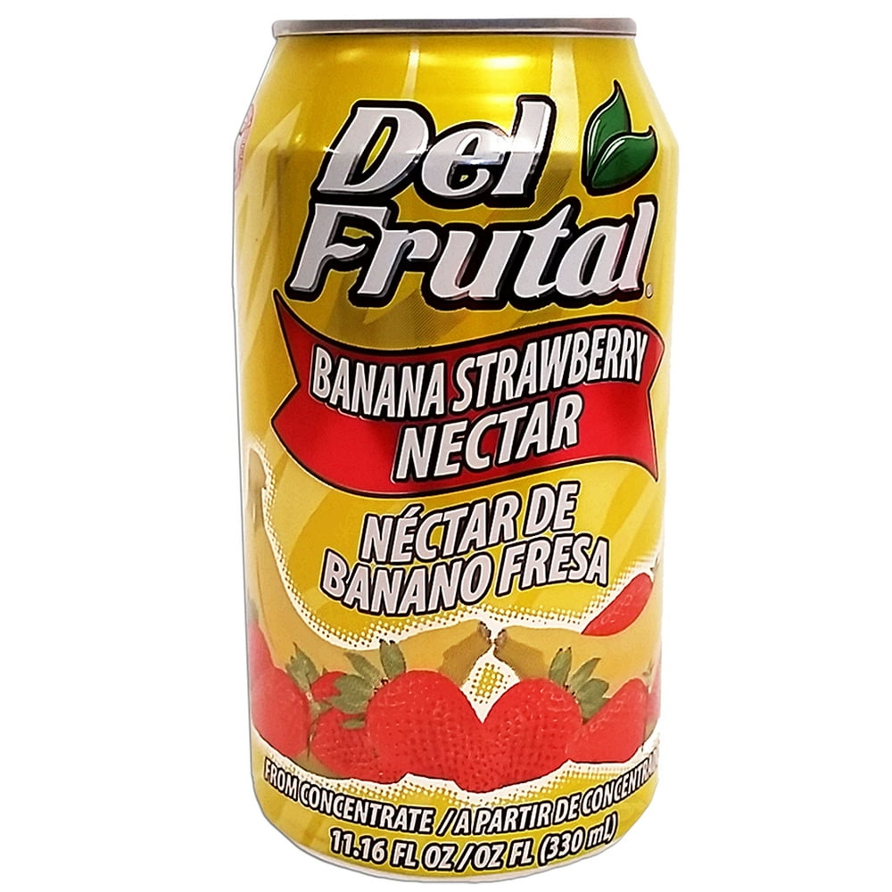 Del Frutal Strawberry Banana Nectar 11.16 oz Sabor Fresa y Banano