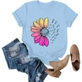 thumbnail image 6 of Outfmvch T Shirts for Women,Spring Tops for Women,Short Sleeve Shirts for Women,Womens Tops,Sunflower Shirt,Workout T Shirts Athletic Summer Trendy Clothes Short Sleeve Spring Tee X1 Light Blue M, 6 of 9