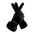 thumbnail image 1 of CNKOO 1 Pair Thickened Plush Lining Cartoon Pattern Windproof Driving Gloves Fluffy Cuffs Touch Screen Driving Gloves Hand Protect Cover, 1 of 10