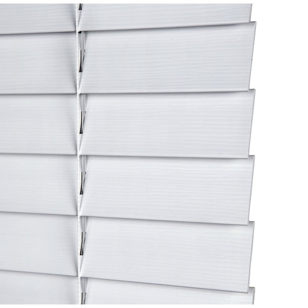 MAINSTAYS 2-inch Faux Wood Horizontal Window Blinds, White, 48 in