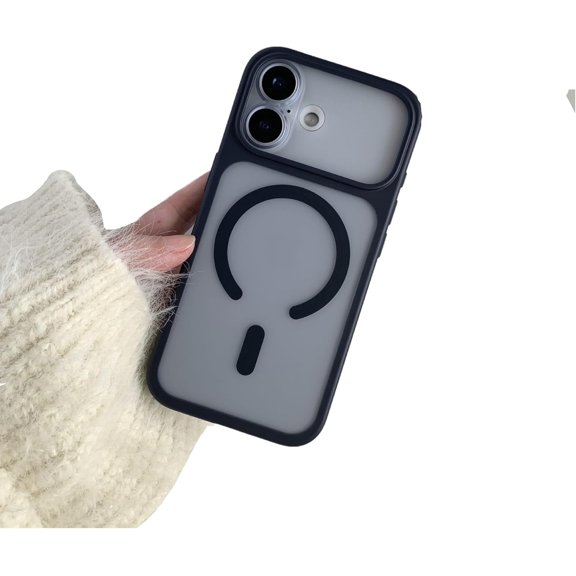 Matte Clear Camera Protection Magnetic Phone Case for iPhone, Compatible with  (iPhone 14 Pro Max,Blue)