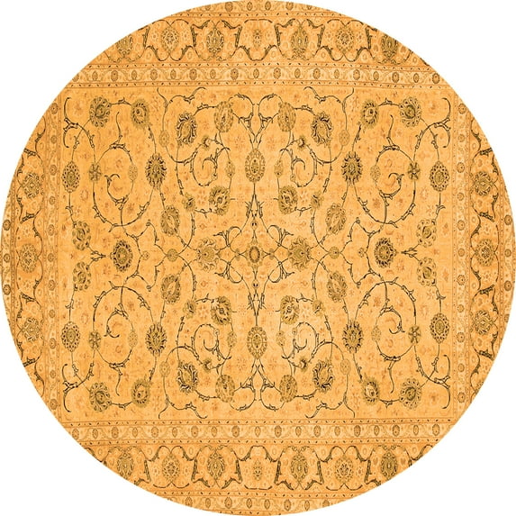 Ahgly Company Indoor Round Persian Orange Traditional Area Rugs, 6' Round
