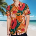 thumbnail image 5 of High Quality Hawaiian Shirts for Men Short Sleeve Aloha Beach Shirt Floral Summer Casual Button Down Shirts Blouses SJVDTJ, 5 of 7