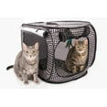thumbnail image 1 of Cat Crate, Stress Free Travel Cat Kennel, Portable Indoor Outdoor Pet Crate, Cat Carrier Cat Cage Condo Includes Storage Bag, 4 Cat Toys 32"x19"x19", 1 of 4