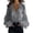 Grey, variant on Women's V-Neck Blouse, Elegant Solid Color Lace Trim Top with Puff Sleeve Design, Loose Fit Casual Pullover T-Shirt for Spring and Summer Artistic Fashion Outfits and Special Occasions White S
