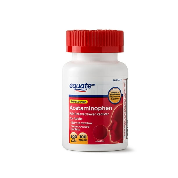Equate Extra Strength Acetaminophen Tablets, 500 mg, 100 Ct