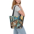 thumbnail image 2 of Xecao Whimsical Cats Night Cafe for Tote Bag for Women -Tote Shoulder Bag with A Little Pocket Inside, Perfect for Travel and Work., 2 of 6