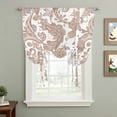 thumbnail image 2 of Floral Boho Balloon Curtains for Windows, Bedroom Curtains 54 Inch Length, Vintage Country Brown Pesley Flowers Tie Up Curtains Panels Thermal Insulated Bathroom Curtains Window 42"x54", 2 of 8