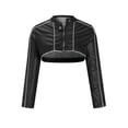 thumbnail image 4 of Fayshow0 Women'S Jacket Lightweight Outwear Save Up under 50% Women Fashion Solid Color Jacket Baseball Jacket Leather Jacket Coat,Black, 4 of 8