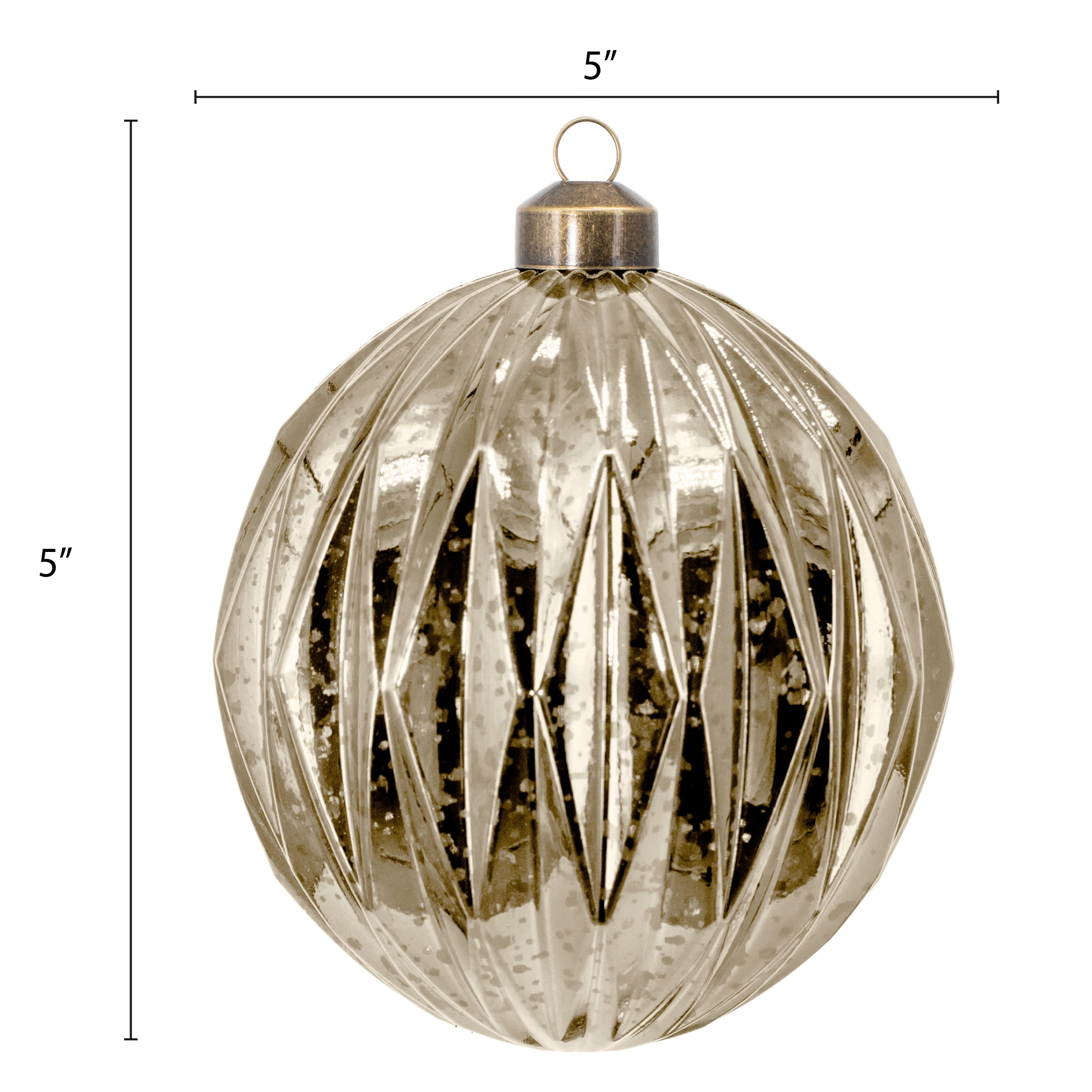 My Texas House 6-Count Gold Mercury-Style Shatterproof Christmas Ornaments