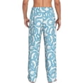 thumbnail image 3 of Uemuo Blue Snake Pattern Men's Wide Leg Palazzo Lounge Pants with Pockets Light Weight Loose Comfy Casual Pajama Pants-Small, 3 of 9