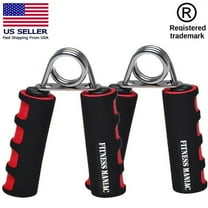 Pair of Heavy Duty Foam Hand Grippers for Forearm Strength and Wrist Exercise Red